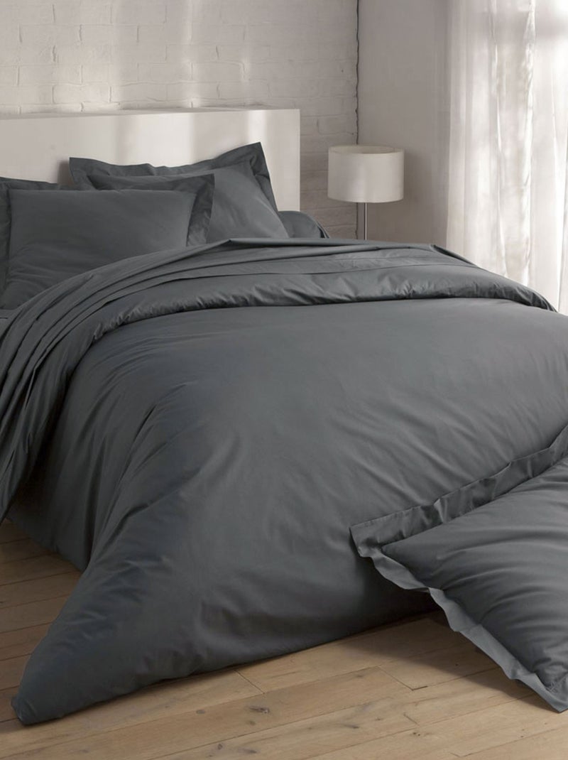 Becquet - Housse de couette PERCALE 2015 en coton Gris souris - Kiabi