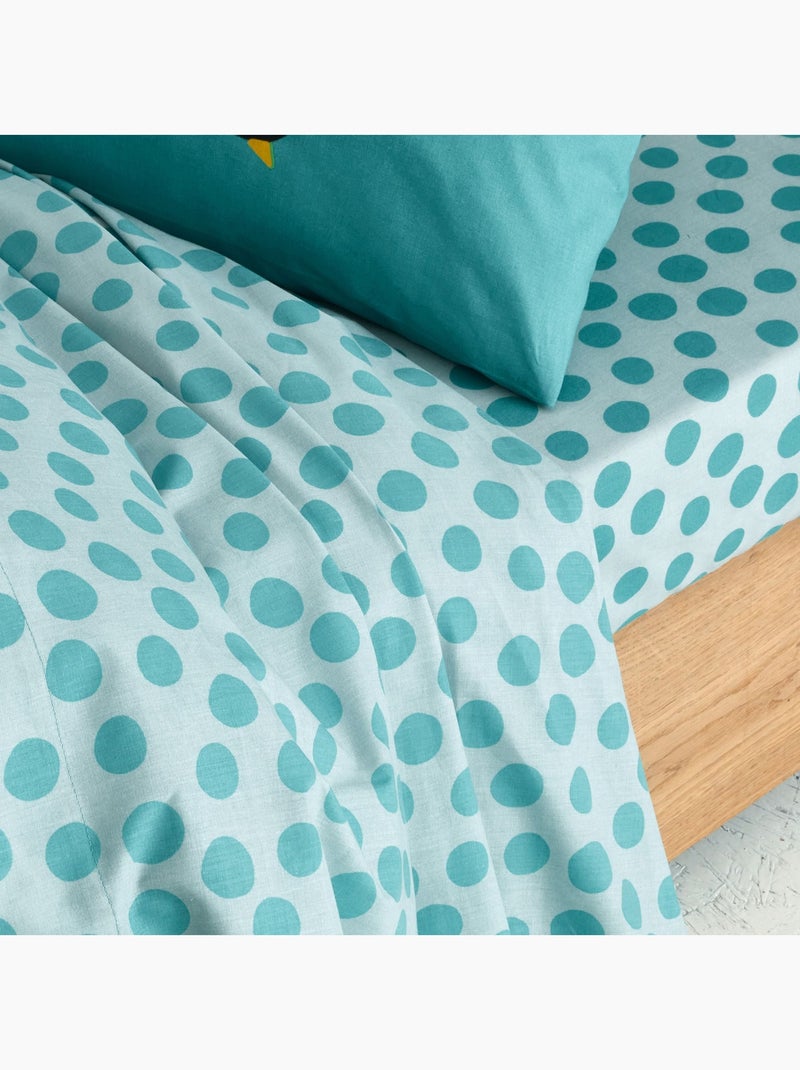 Becquet - Housse de couette PETIT MONDE en coton Bleu gris - Kiabi