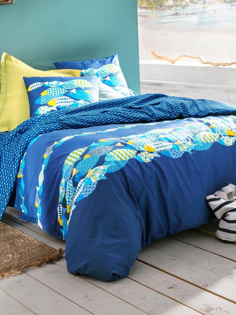 Becquet - Housse de couette POISSONS en coton Bleu - Kiabi