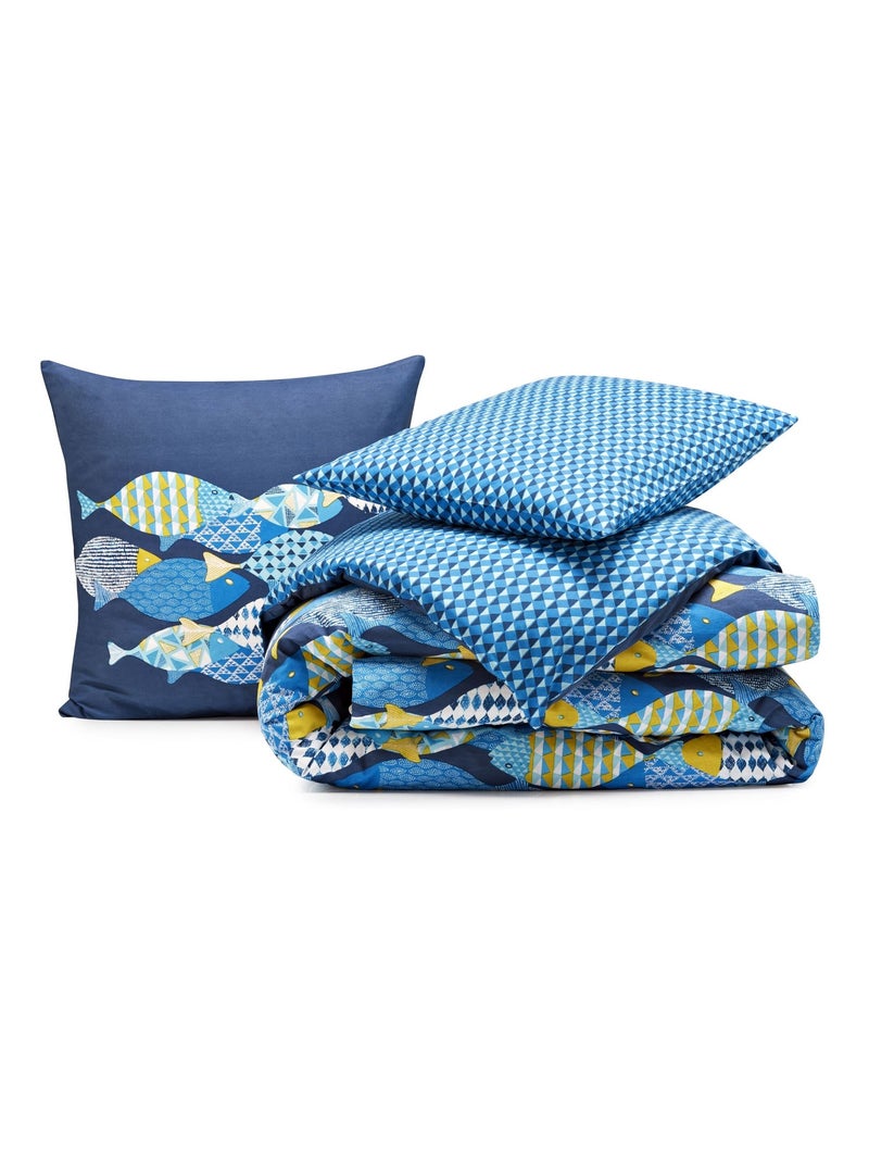 Becquet - Housse de couette POISSONS en coton Bleu - Kiabi