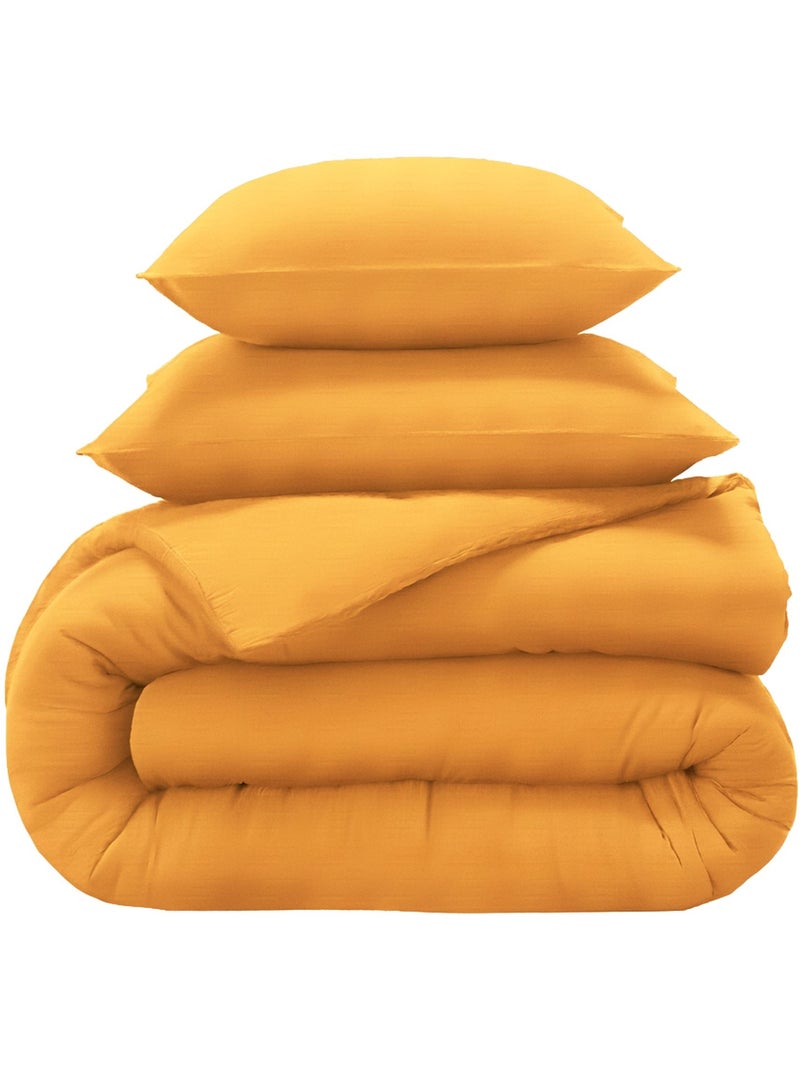 Becquet - Housse de couette POLYCOTON UNI LAURÉAT en coton Jaune - Kiabi