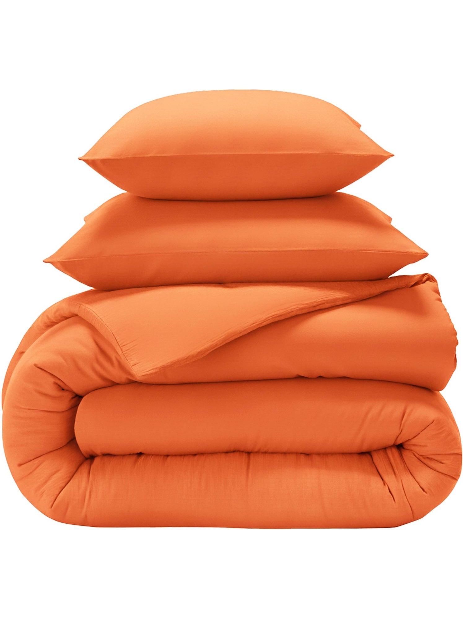 Housse De Couette 200x200 Cm + 2 Taies - Tissu Polycoton Doux, Motif Bois Orange/gris, Lavable Facile - 8