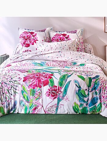 Becquet - Housse de couette ROSE MENTHOL en coton