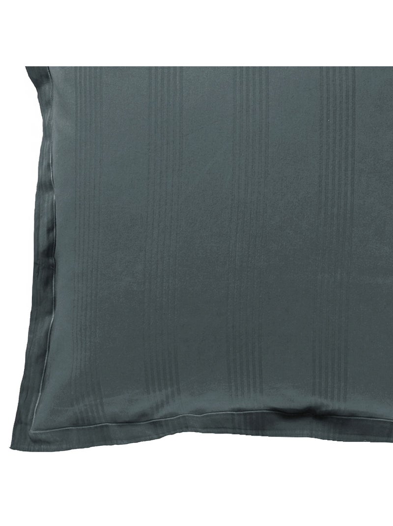 Becquet - Housse de couette SATIN RAYE/UNI en coton Gris foncé - Kiabi