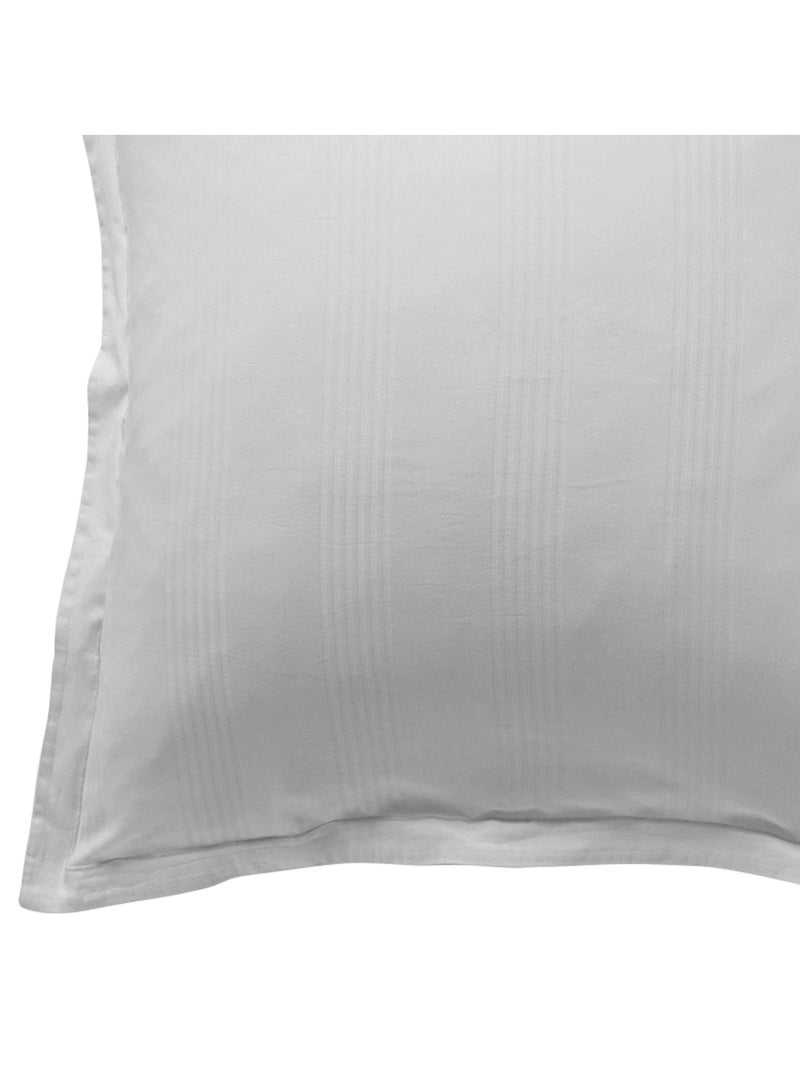 Becquet - Housse de couette SATIN RAYE/UNI en coton Gris perle - Kiabi