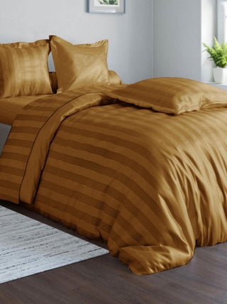 Becquet - Housse de couette SATIN RAYE/UNI en coton