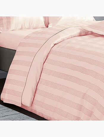 Becquet - Housse de couette SATIN RAYE/UNI en coton