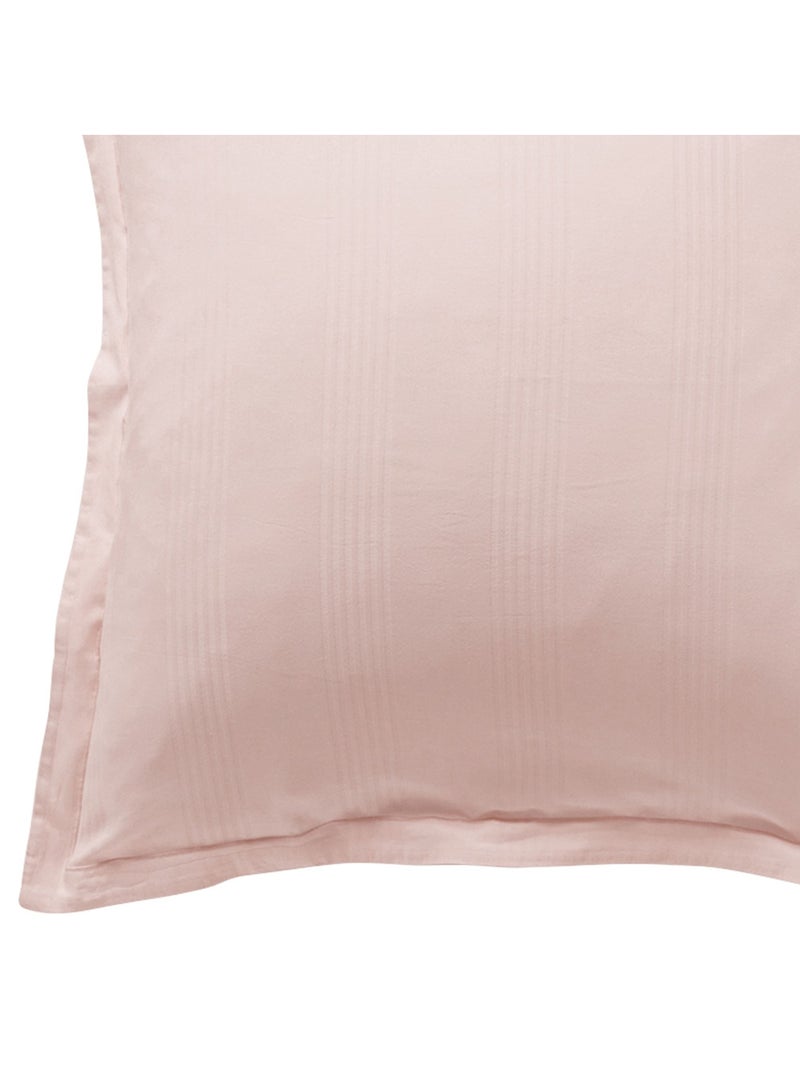 Becquet - Housse de couette SATIN RAYE/UNI en coton Rose clair - Kiabi