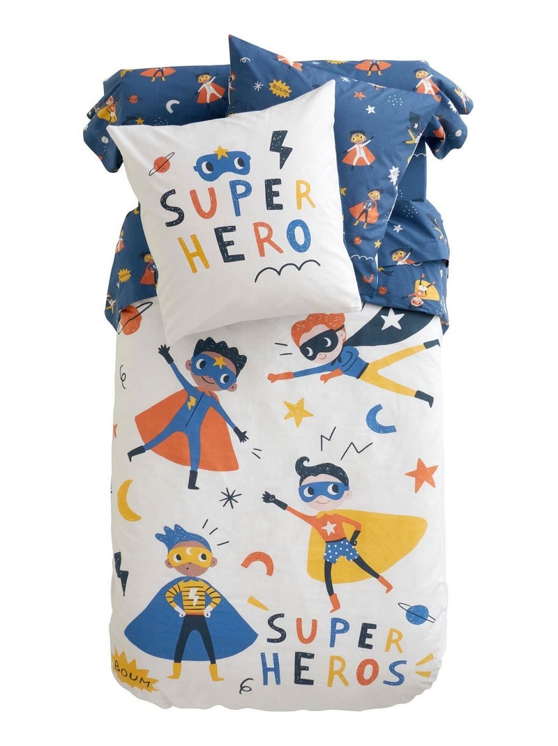 Becquet - Housse de couette SUPER HEROS en coton Multicolore - Kiabi