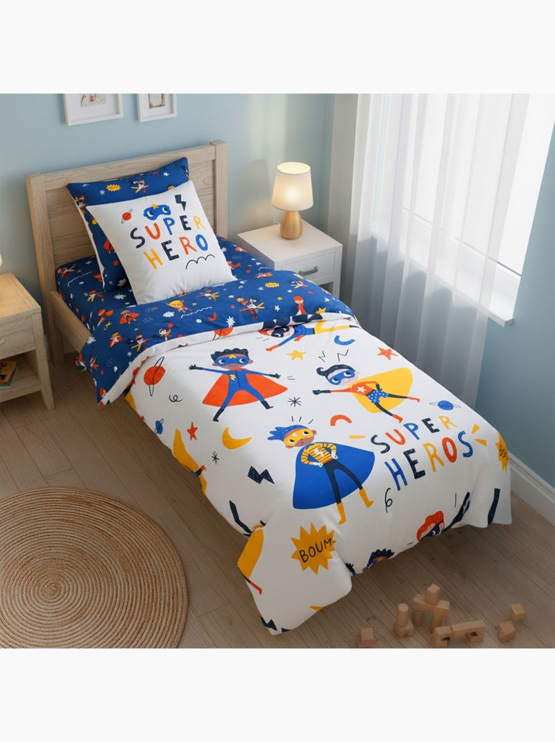 Becquet - Housse de couette SUPER HEROS en coton Multicolore - Kiabi