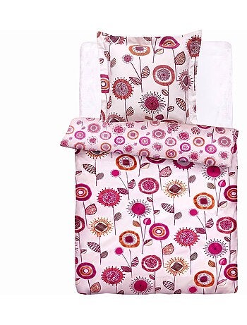 Becquet - housse de couette + taie fifty rose junior en coton