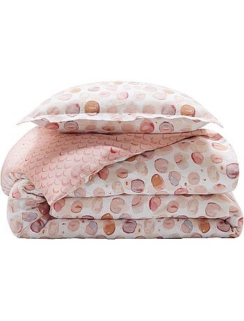 Becquet - housse de couette + taie pastilles junior en coton