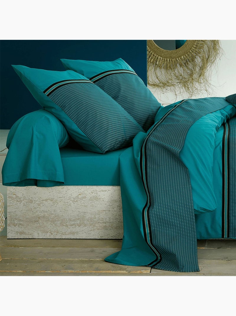 Becquet - Housse de couette VIVIEN en coton Vert émeraude - Kiabi