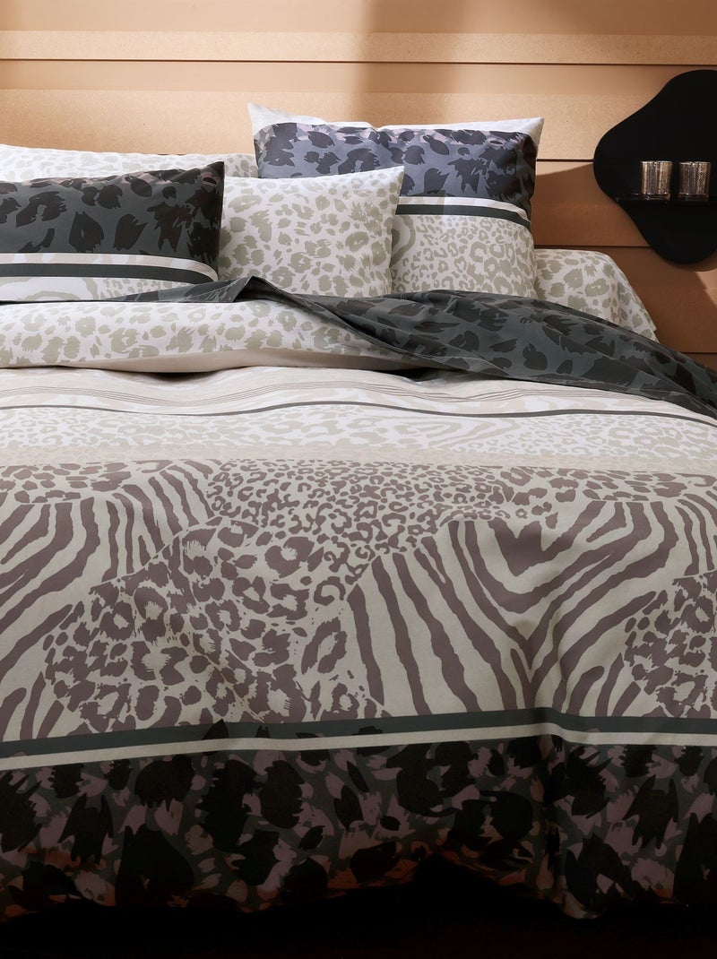 Becquet - Housse de couette ZEBRA en coton Gris Argenté - Kiabi