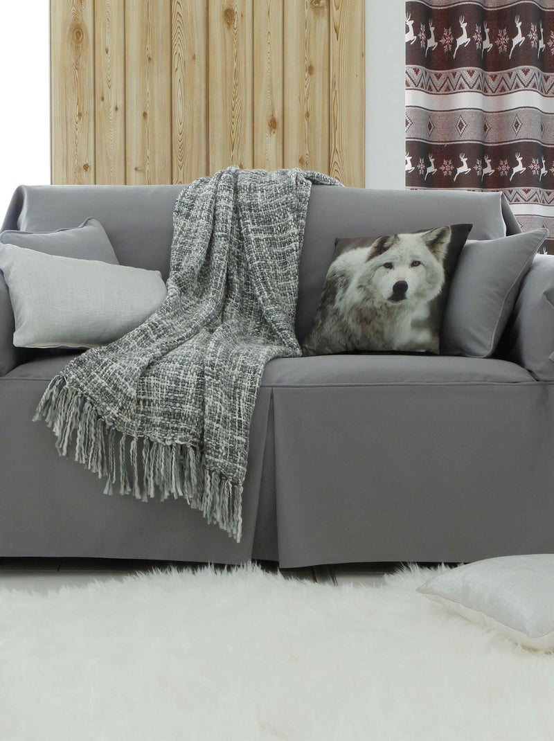 Becquet - Housse de coussin ABERDEEN en coton Gris Argenté - Kiabi
