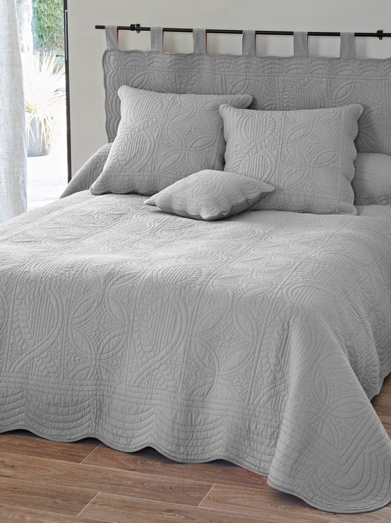 Becquet - Housse de coussin BAILLARGUES en coton Gris perle - Kiabi