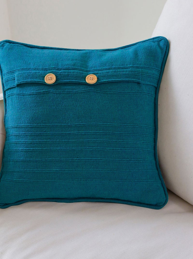 Becquet - Housse de coussin ORION en coton Bleu canard - Kiabi