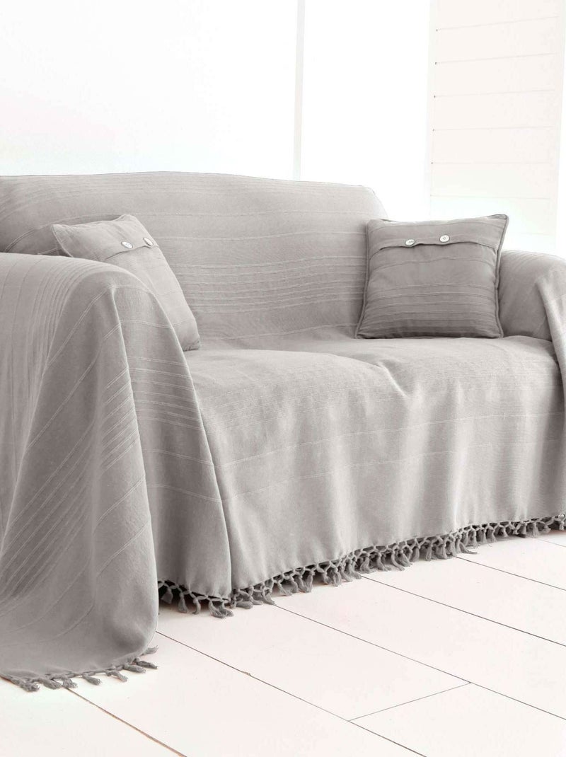 Becquet - Housse de coussin ORION en coton Gris Argenté - Kiabi