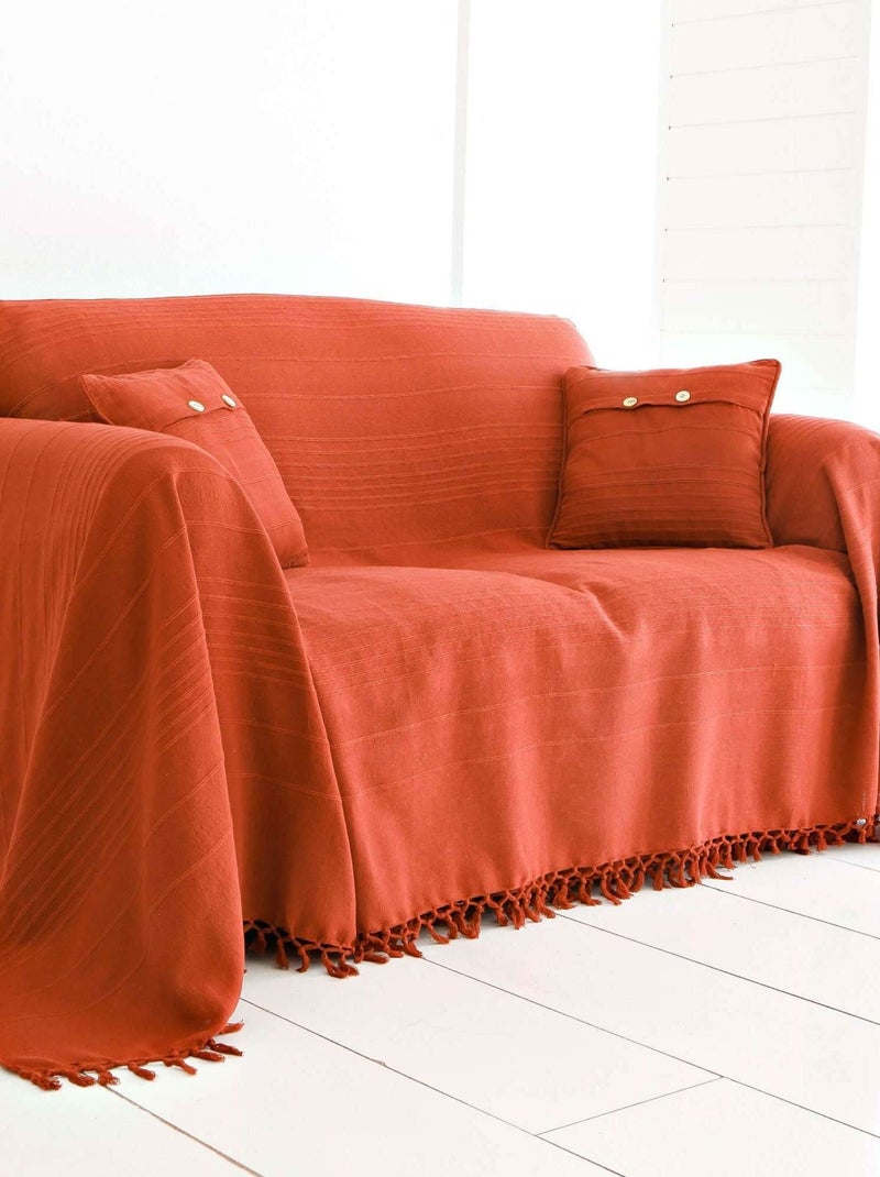 Becquet - Housse de coussin ORION en coton Rouge brique - Kiabi