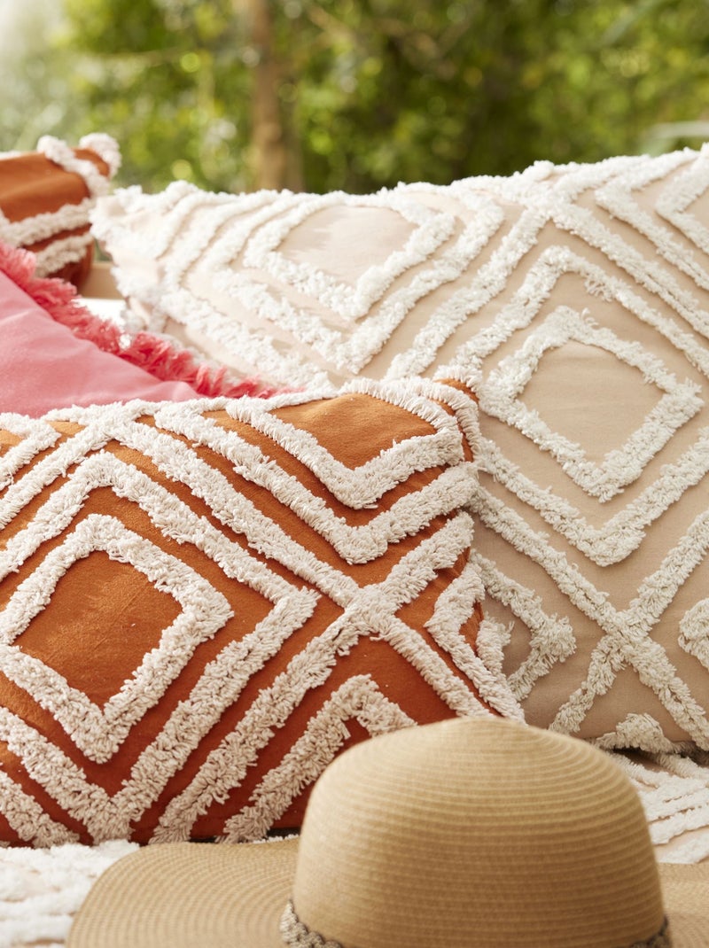 Becquet - Housse de coussin TUFT MEDINA en coton Terracotta - Kiabi