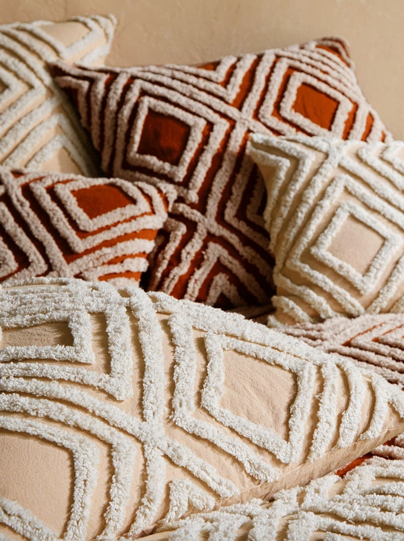Becquet - Housse de coussin TUFT MEDINA en coton Terracotta - Kiabi