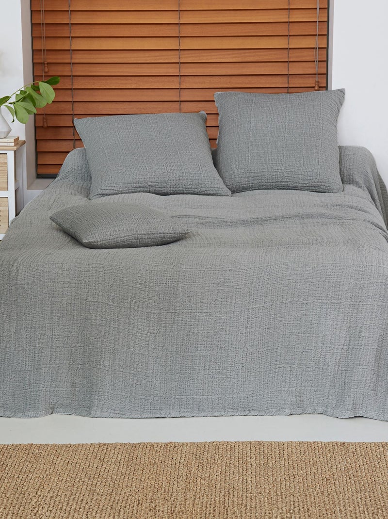 Becquet - Housse de coussin WELLS en coton Gris perle - Kiabi