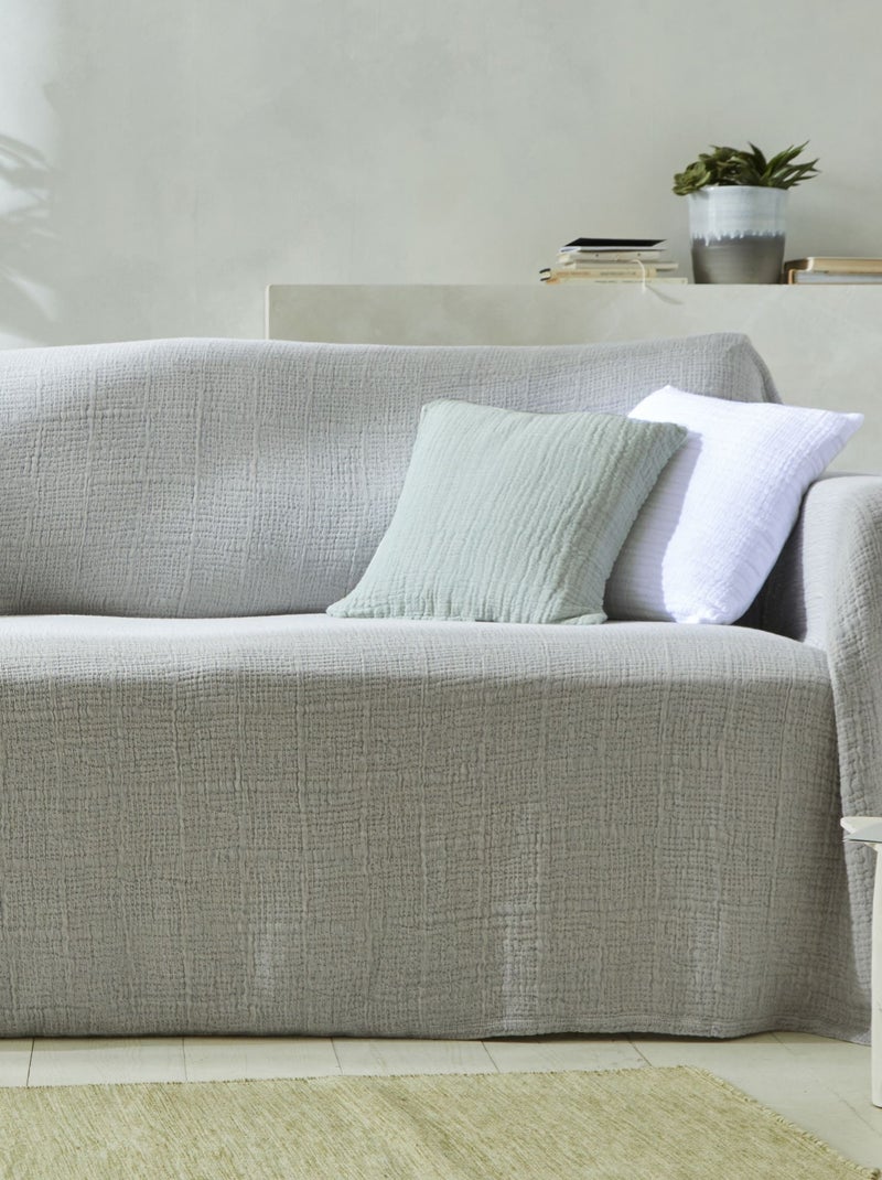 Becquet - Housse de coussin WELLS en coton Gris perle - Kiabi