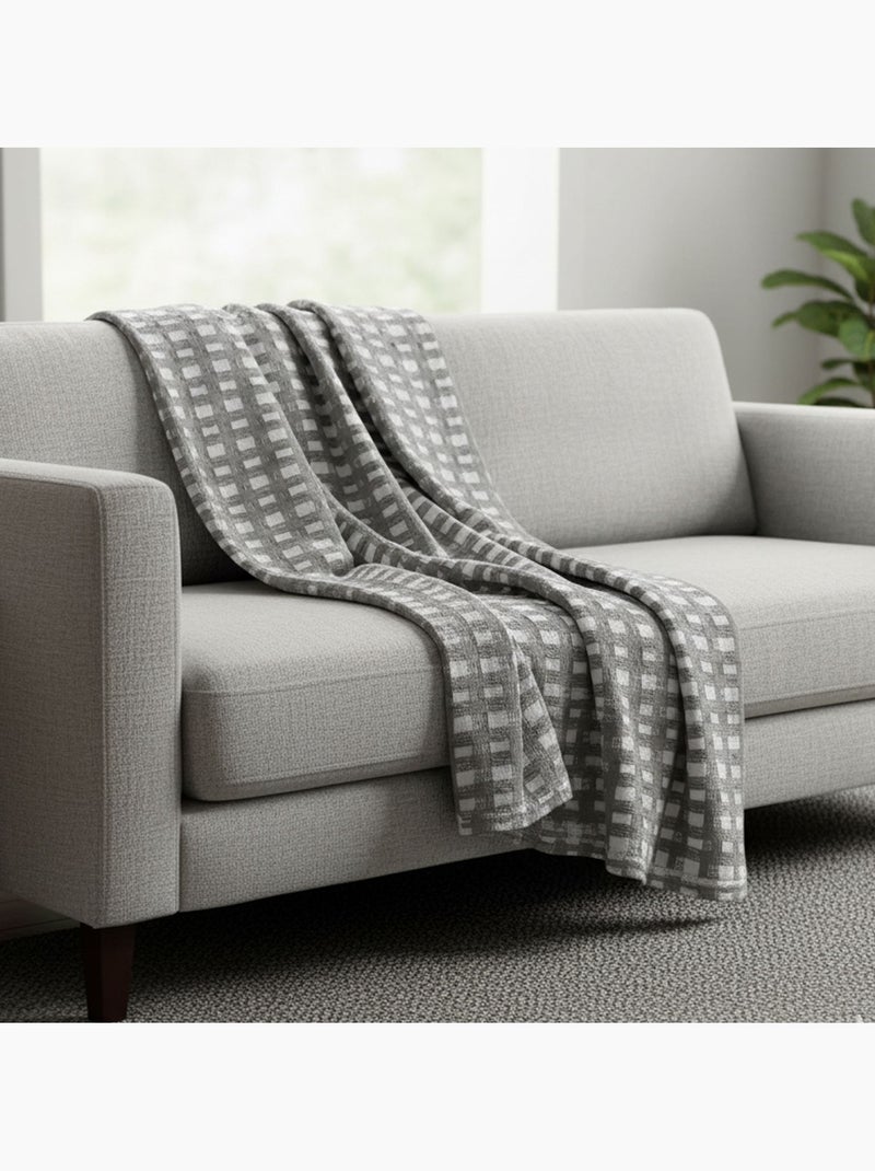 Becquet - Jeté de canapé MORGANS en coton Beige - Kiabi