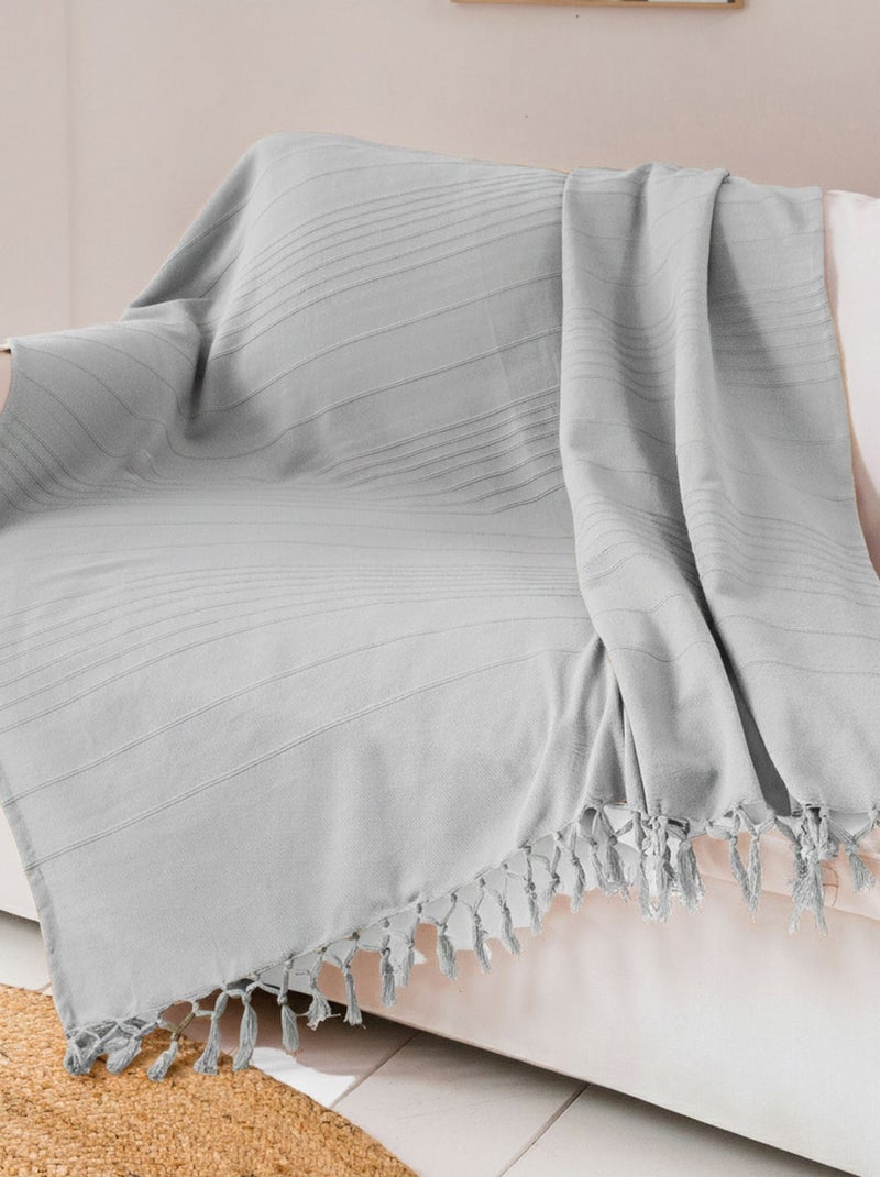 Becquet - Jeté de canapé ORION en coton Gris Argenté - Kiabi