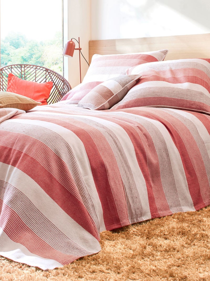 Becquet - Jeté de canapé TREPORT en coton Terracotta - Kiabi