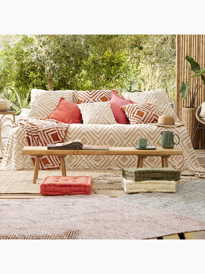 Becquet - Jeté de canapé TUFT MEDINA en coton Terracotta - Kiabi
