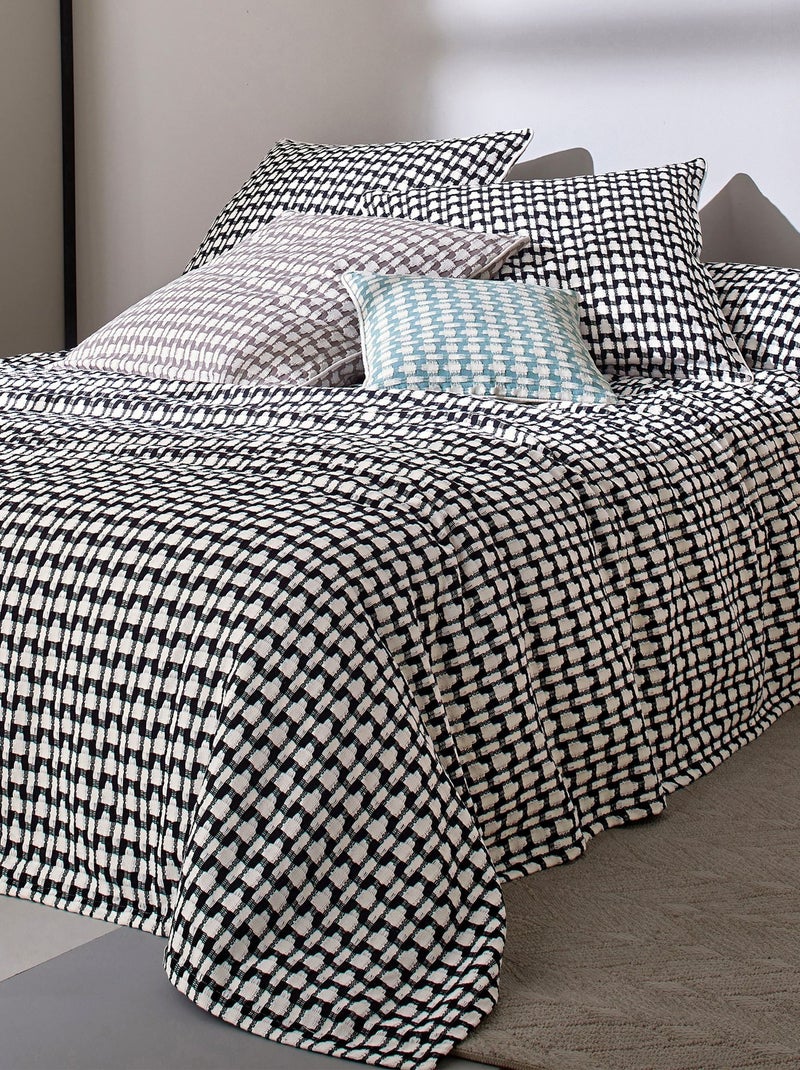 Becquet - Jeté de fauteuil MORGANS en coton Noir - Kiabi