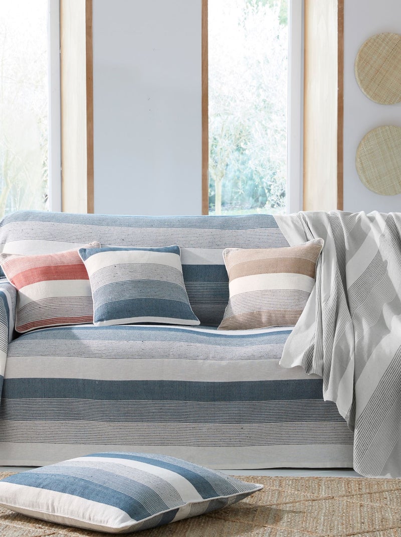 Becquet - Jeté de fauteuil TREPORT en coton Indigo - Kiabi