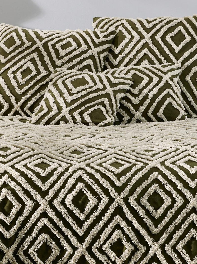 Becquet - Jeté de fauteuil TUFT MEDINA en coton Vert kaki - Kiabi