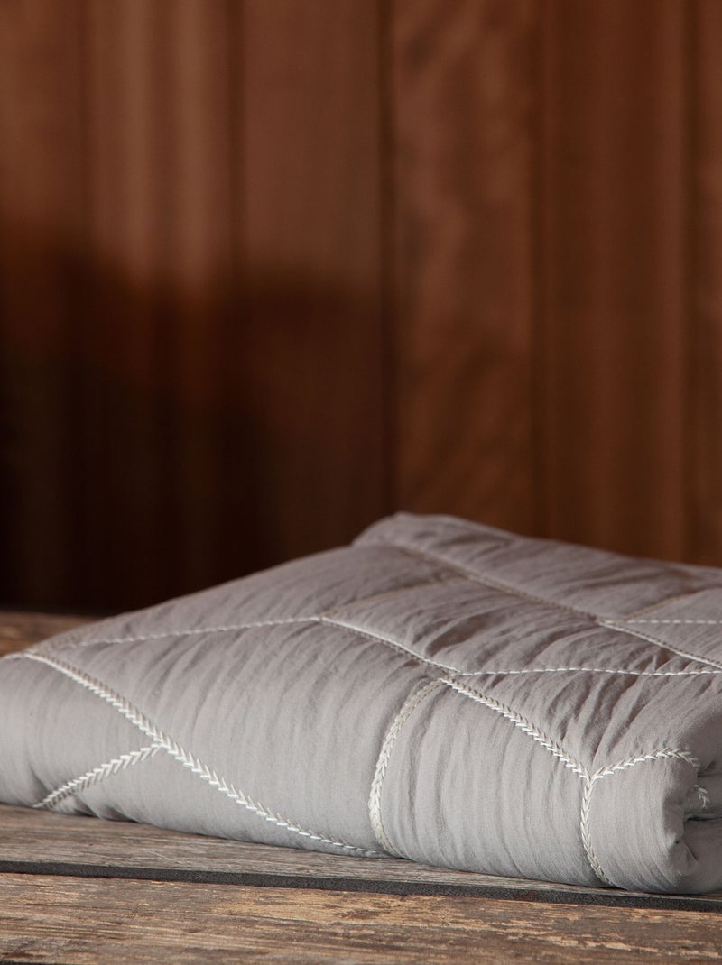 Becquet - Jeté de lit CALISSON en polyester Gris Argenté - Kiabi