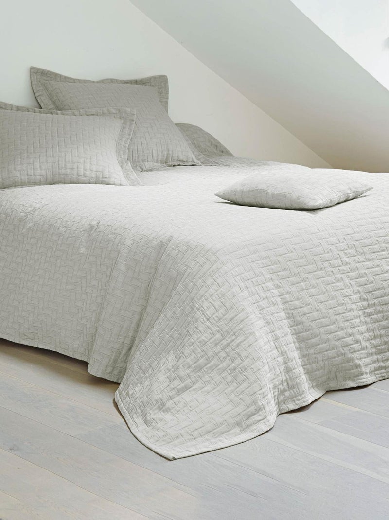 Becquet - Jeté de lit LADRI en coton Gris perle - Kiabi
