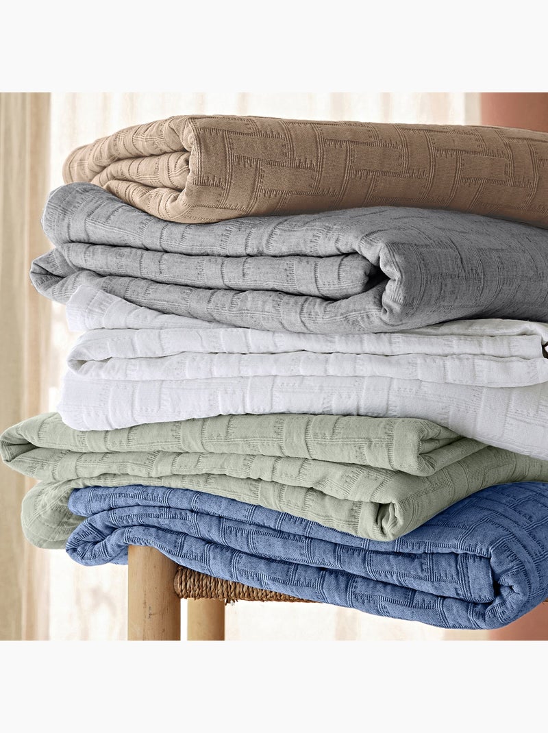 Becquet - Jeté de lit LADRI en coton Gris perle - Kiabi