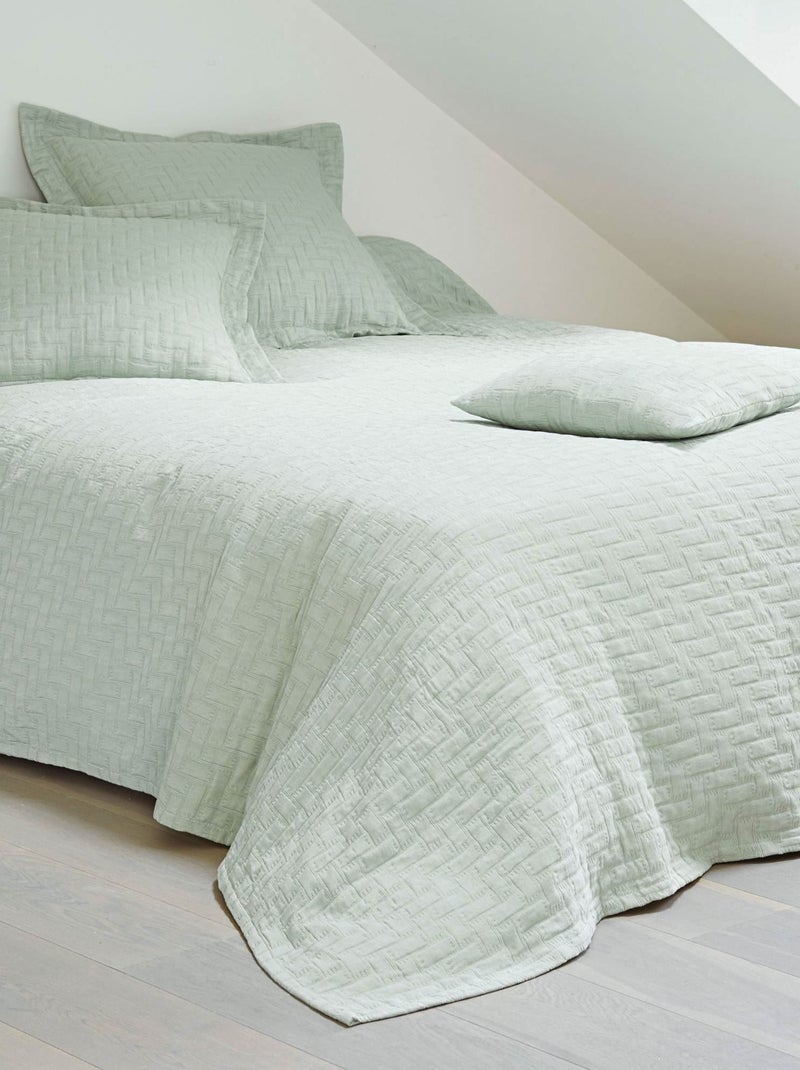 Becquet - Jeté de lit LADRI en coton Vert - Kiabi