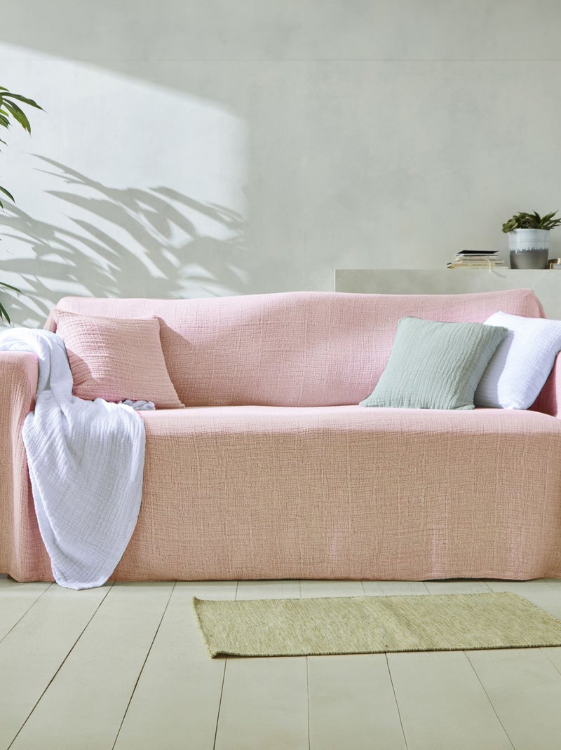 Becquet - Jeté de lit WELLS en coton Rose pâle - Kiabi