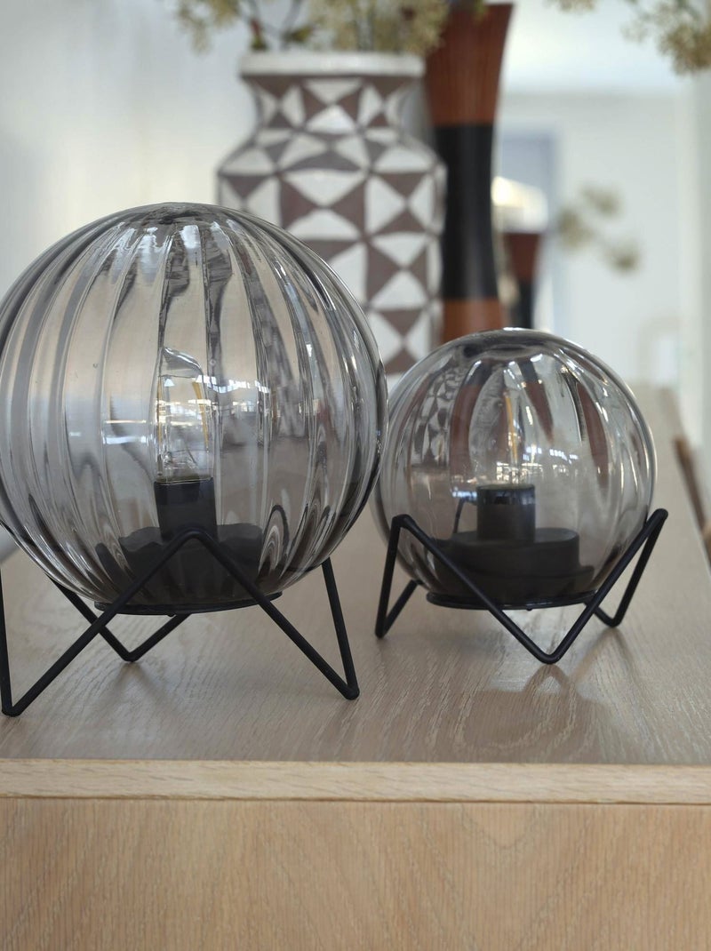 Becquet - Lampe à poser ORBITO en verre Noir - Kiabi