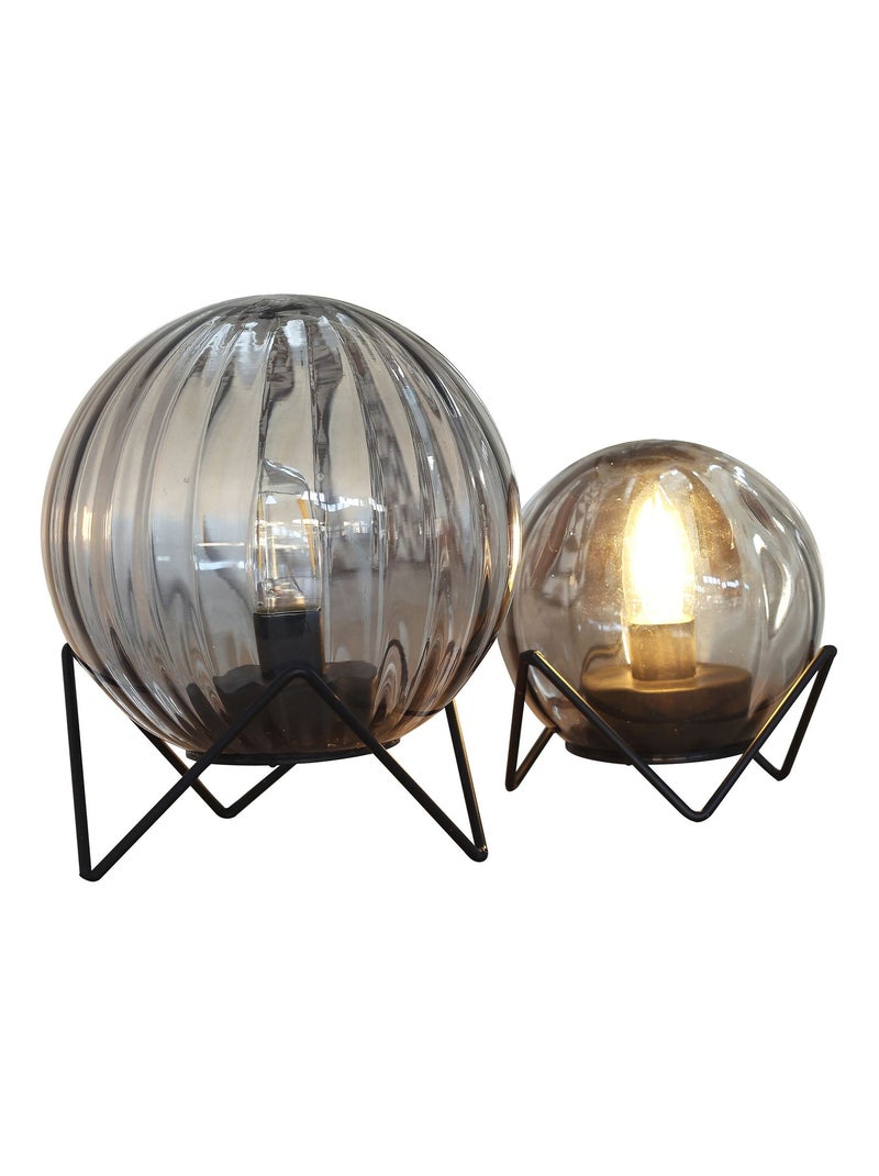 Becquet - Lampe à poser ORBITO en verre Noir - Kiabi
