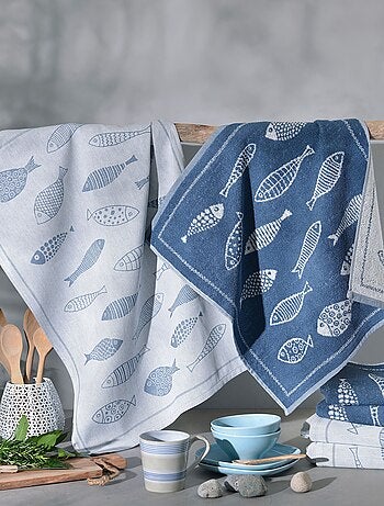 Becquet - Lot de 2 essuie-mains PISCIS en coton