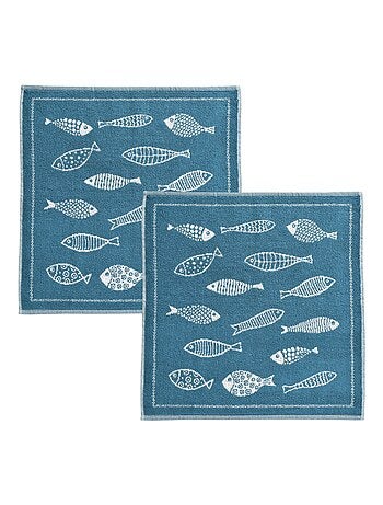 Becquet - Lot de 2 essuie-mains PISCIS en coton