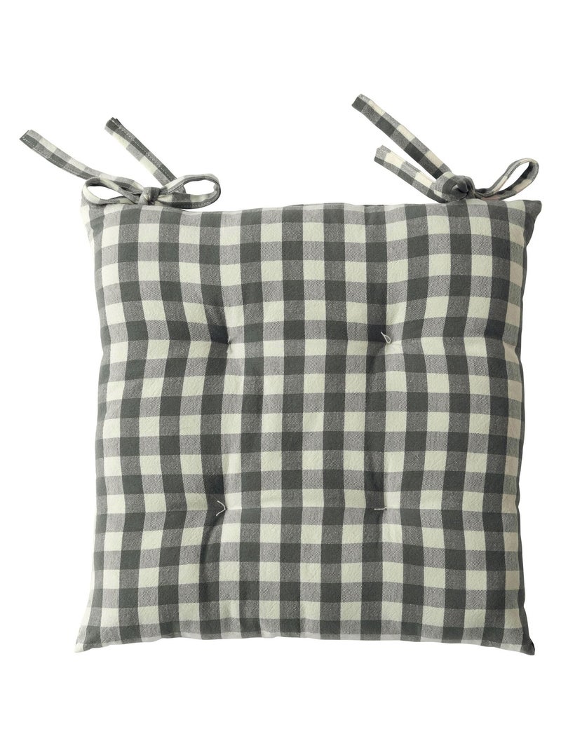 Becquet - Lot de 2 galette VICHY en coton Gris Argenté - Kiabi