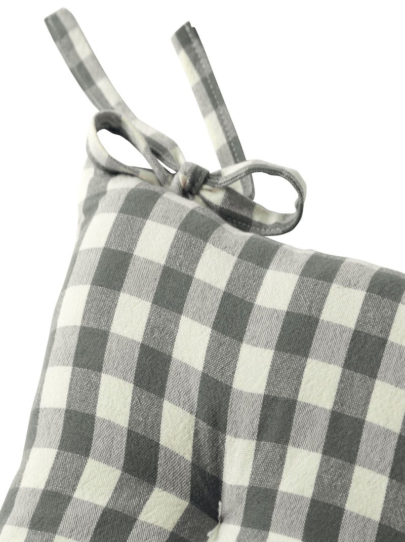 Becquet - Lot de 2 galette VICHY en coton Gris Argenté - Kiabi