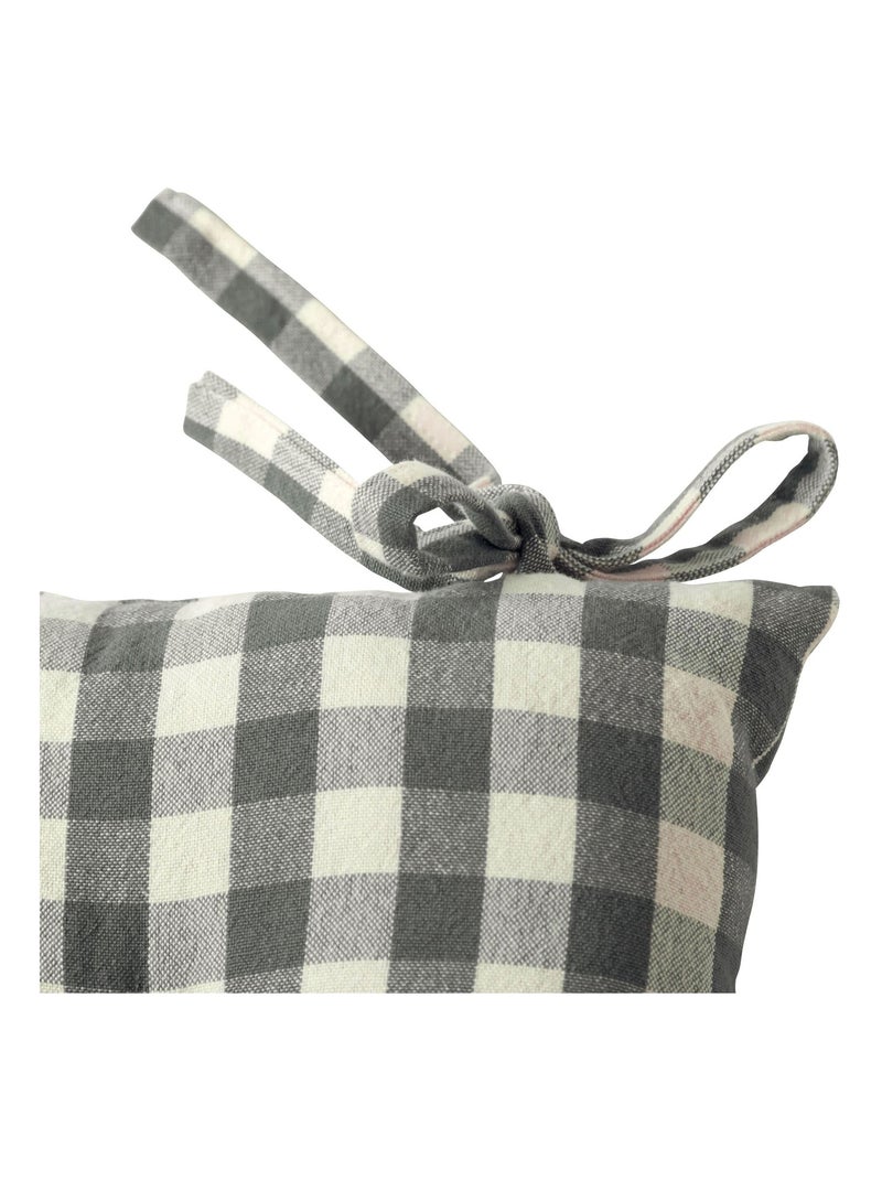 Becquet - Lot de 2 galette VICHY en coton Gris Argenté - Kiabi