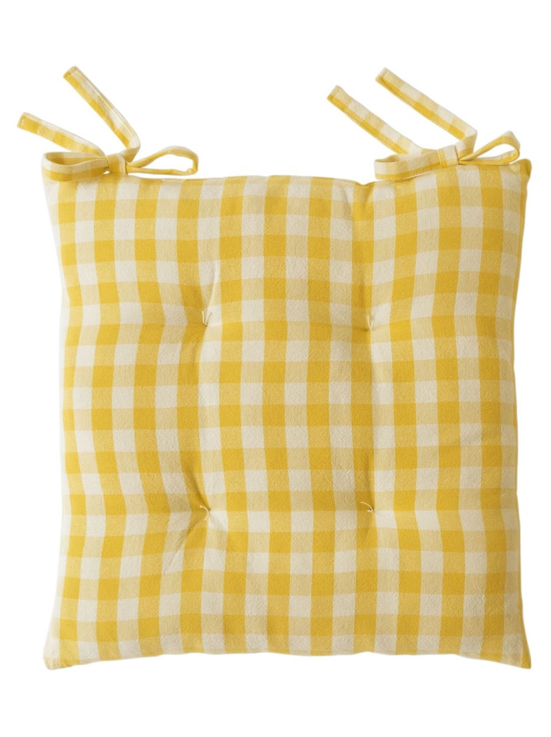 Becquet - Lot de 2 galette VICHY en coton Jaune - Kiabi