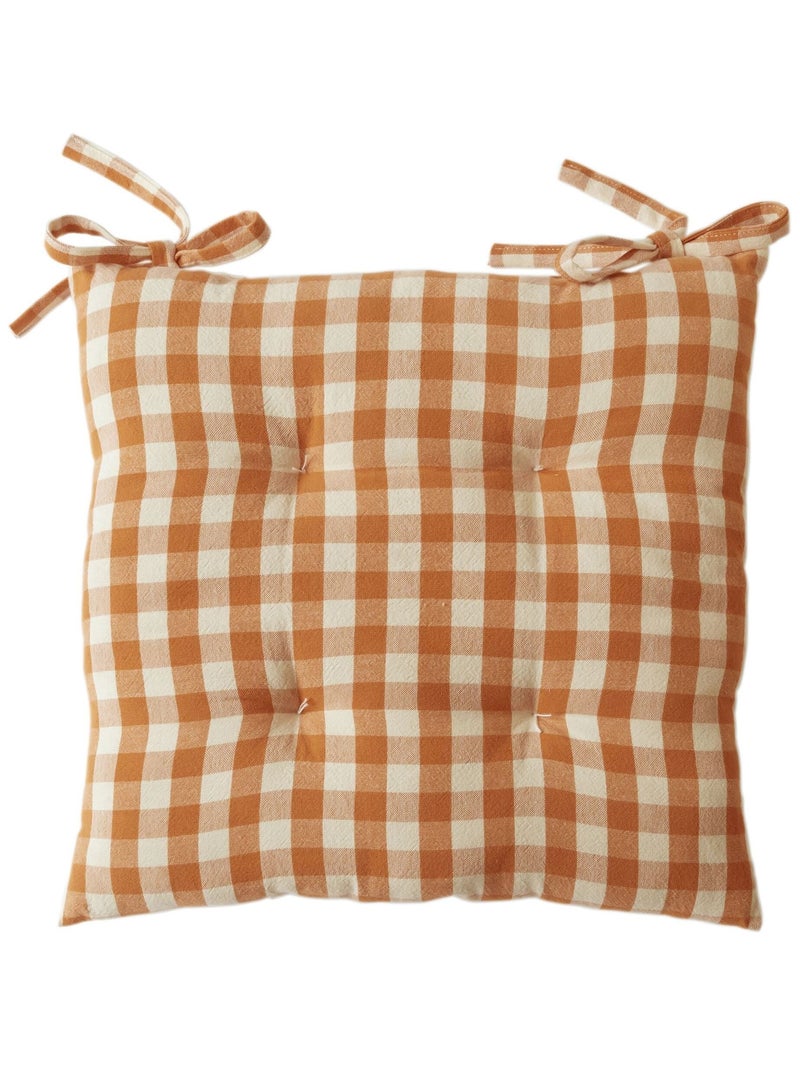 Becquet - Lot de 2 galette VICHY en coton Orange - Kiabi