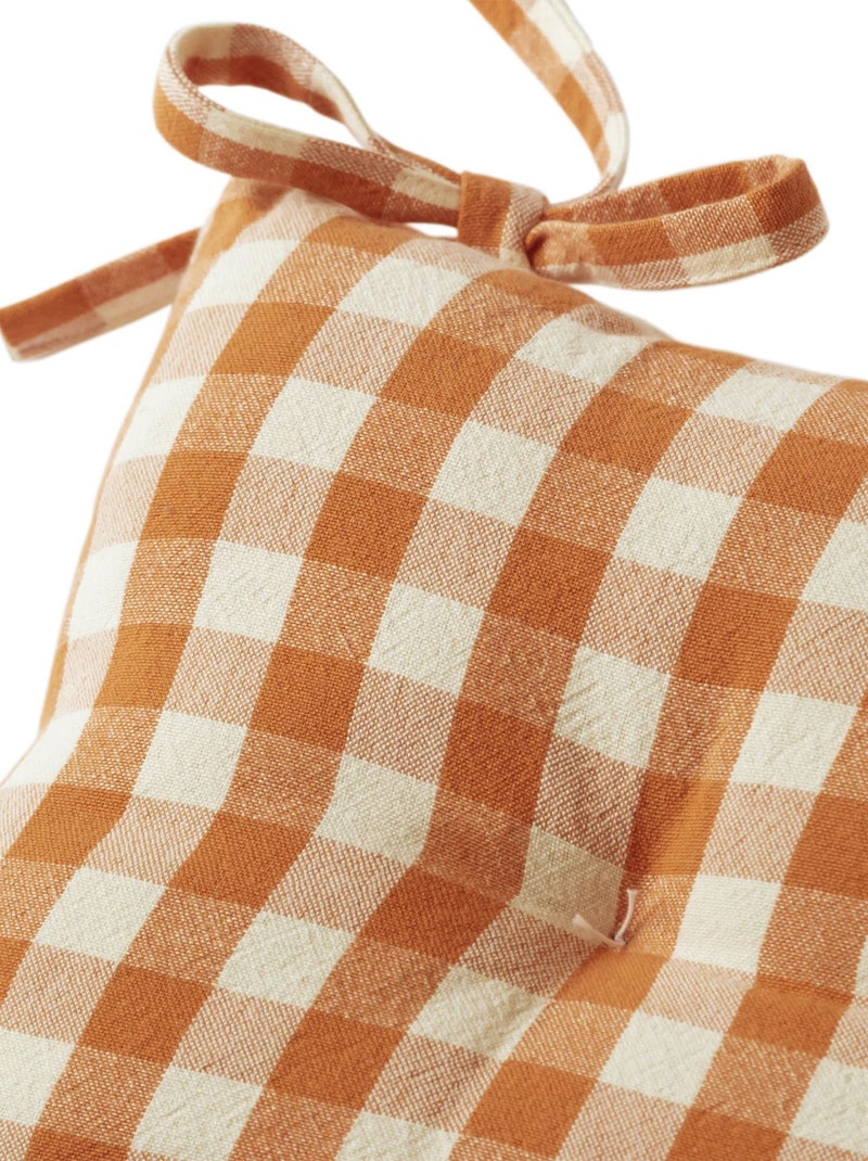 Becquet - Lot de 2 galette VICHY en coton Orange - Kiabi
