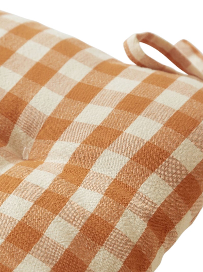 Becquet - Lot de 2 galette VICHY en coton Orange - Kiabi